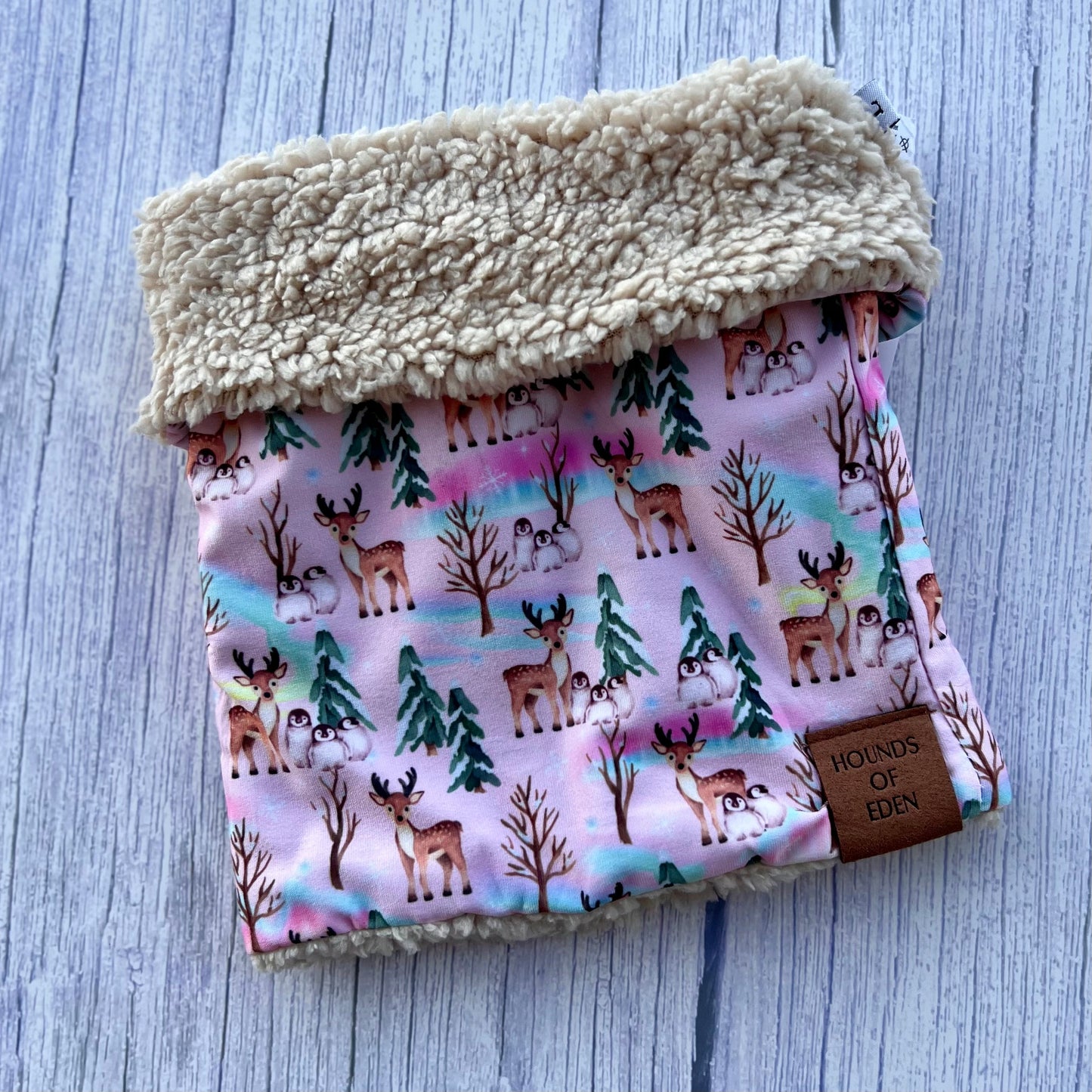 Aurora Nights - Pink Penguin Dog Snood