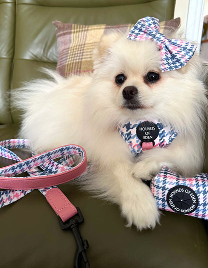 Pink Houndstooth Dog Harness (XXS-XS)