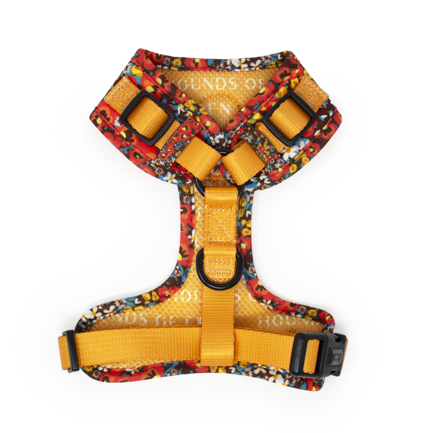 Retro Bloom Leather Dog Collar