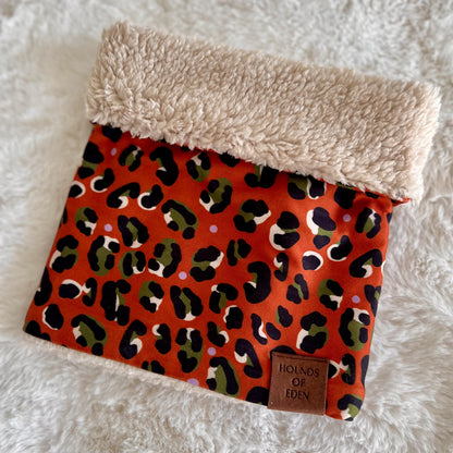 Burnt Orange Leopard Dog Snood