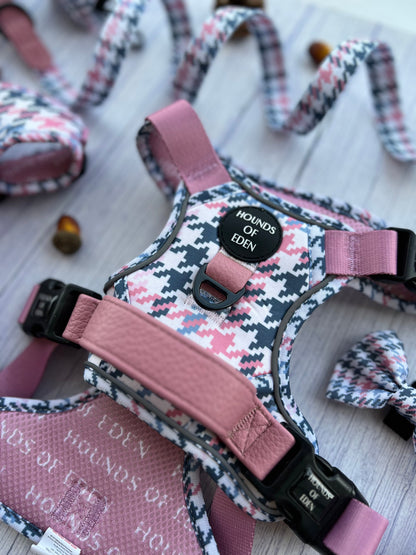 Pink Houndstooth Dog Supaw Strong Lite™ Harness (XS-XL)