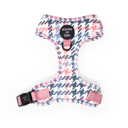 Pink Houndstooth Dog Harness (XXS-XS)