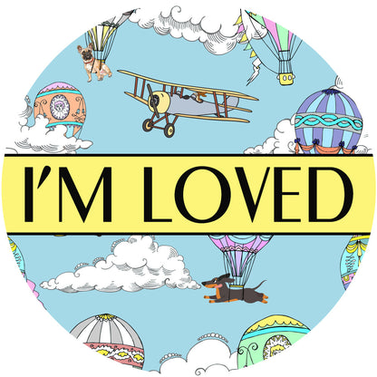 'Up, Pupilot up!' - Hot air Balloon + Plane matching Pet Tag