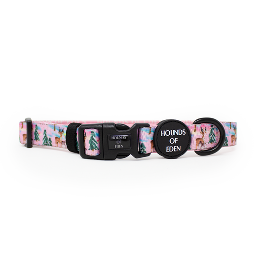 Aurora Nights - Pink Penguin Design Dog Collar