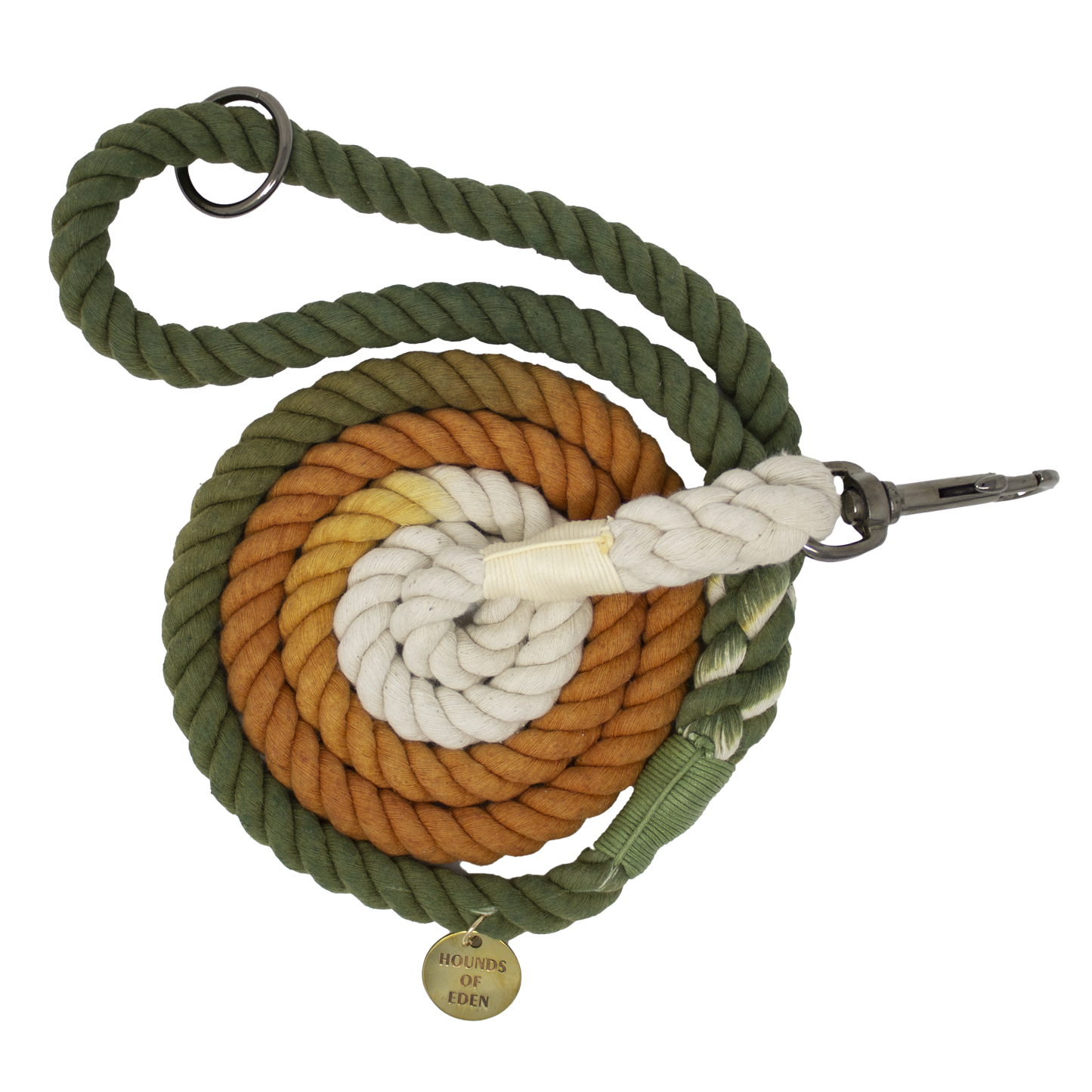 Khaki & Burnt Orange Ombre Rope Lead