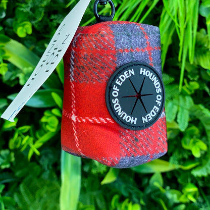 'Sammi' - Red & Grey tweed effect Poop/Treat Bag Holder