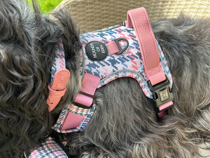 Pink Houndstooth Dog Supaw Strong Lite™ Harness (XS-XL)