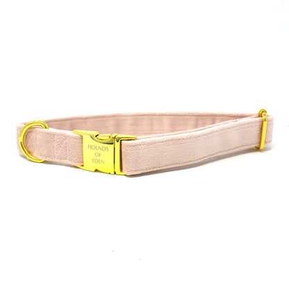 Pure Peony - Pink Velvet Dog Harness with Gold Metal Hardware