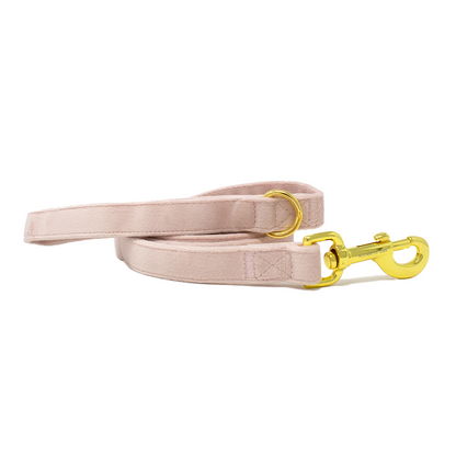 Pure Peony - Pink Velvet Dog Harness with Gold Metal Hardware