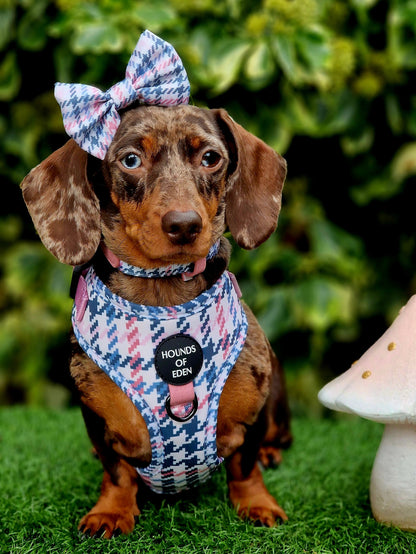 Pink Houndstooth Dog Harness (XXS-XS)